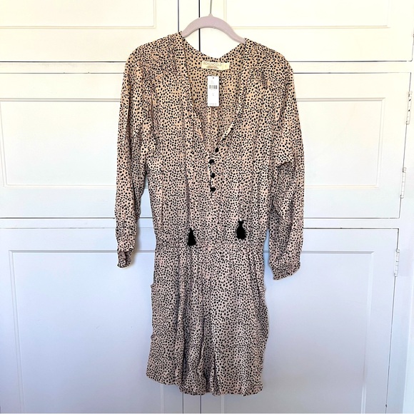 ANTHROPOLOGIE Black Tan Romper by Beachgold Size Small NWT - Picture 3 of 13
